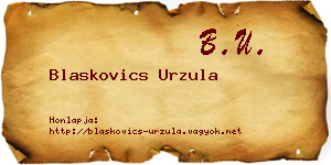 Blaskovics Urzula névjegykártya